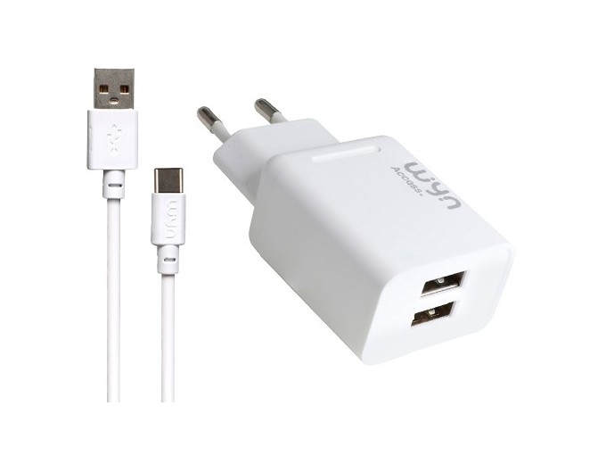 PACK CHARGEUR 2 USB   CABLE USB-C  24A