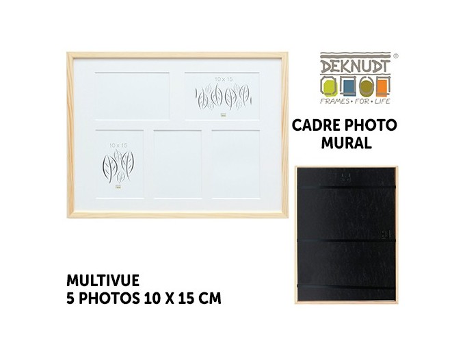 Deknudt cadre bois multivues 5 photos 10x15 S41J