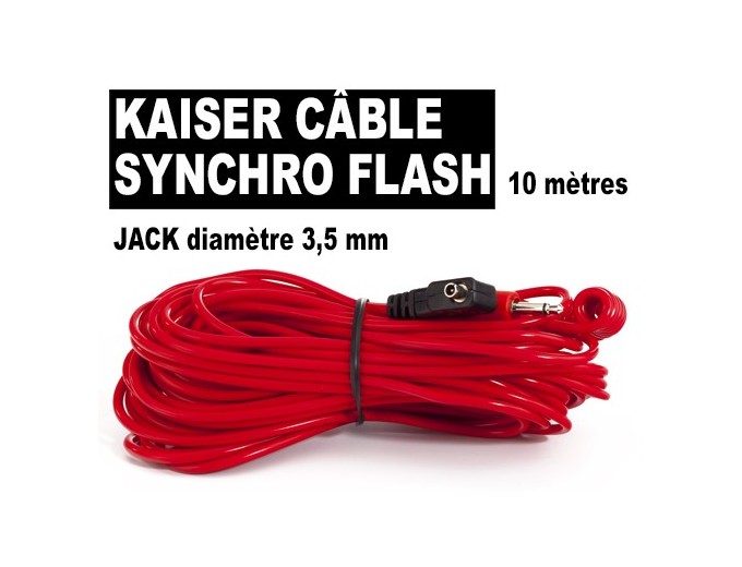 Cable flash 10 m, prise PC Jack 3,5 mm, rouge