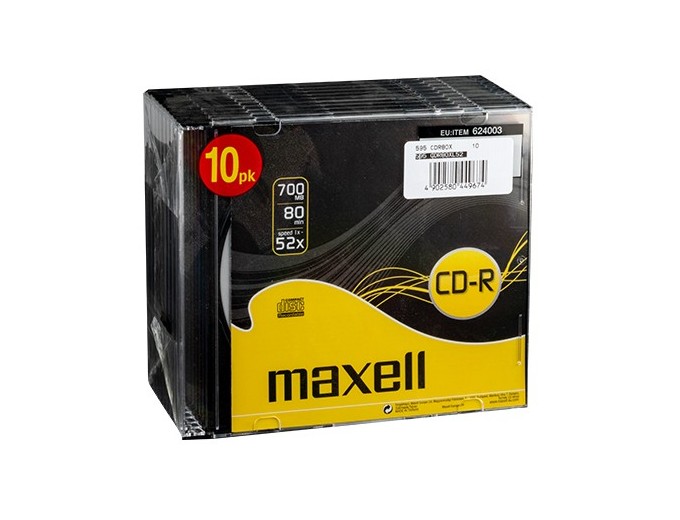 MAXELL CD-R DATA 80 XL52x 700MB BOITIER 5MM (10)