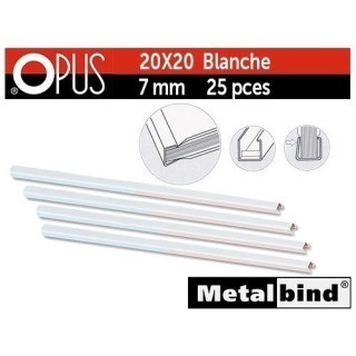 Baguette blanche  20x20  7MM 25pces