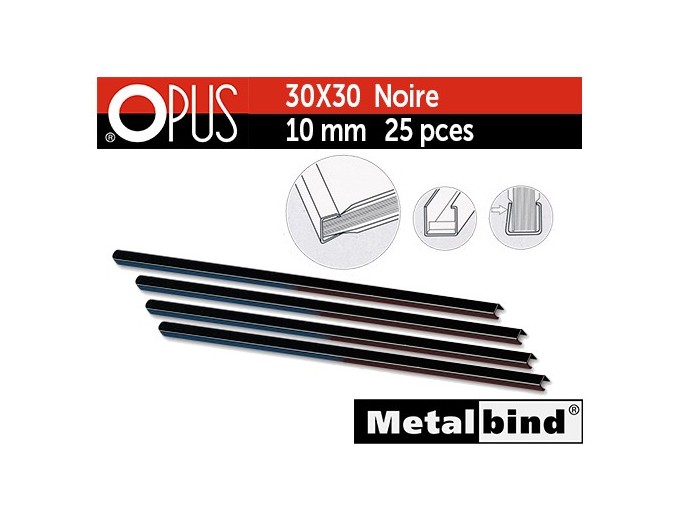 Baguette noire  30x30  10MM 25 pces