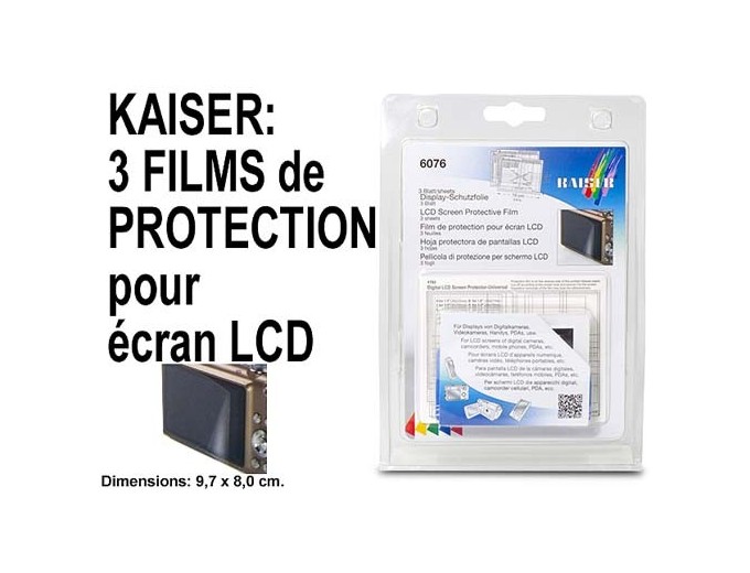 KAISER BTE 3  FILMS DE PROTECTION ECRAN LCD 4,5