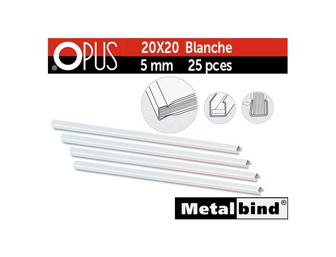 Baguette blanche  20x20  5MM 25pces
