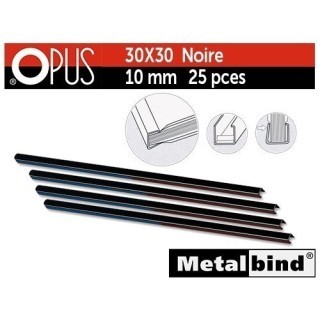 Baguette noire  30x30  10MM 25 pces