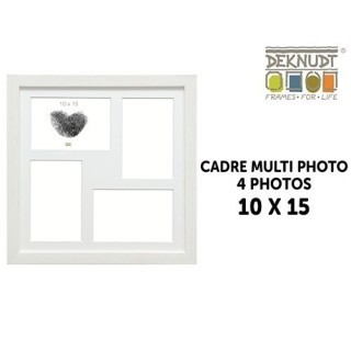 DEKNUDT CADRE MULTI-PHOTO 4  10X15 BLANC