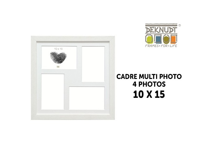 DEKNUDT CADRE MULTI-PHOTO 4  10X15 BLANC