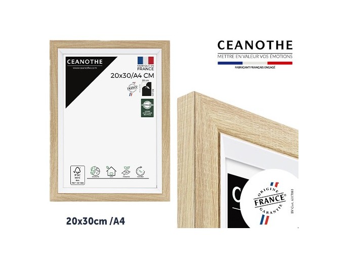 CEANOTHE CADRE 20X30 A4 ACTUAL BOIS BLANC