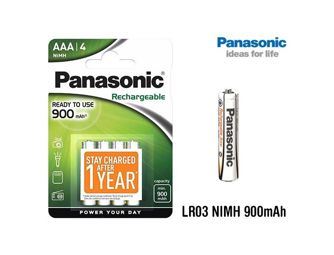 PANASONIC BLISTER 4 ACCUS LR03 NIMH 900 mAh