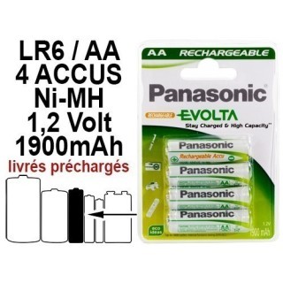 PANASONIC BLISTER 4 ACCUS EVOLTA 1900 mAh