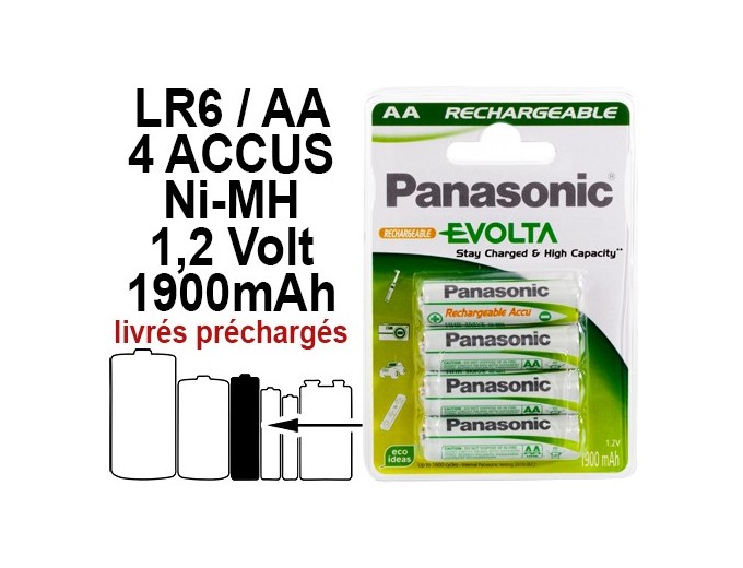 PANASONIC BLISTER 4 ACCUS EVOLTA 1900 mAh