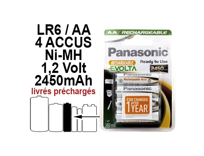 PANASONIC BLISTER 4 ACCUS LR6 NIMH 2450 mAh