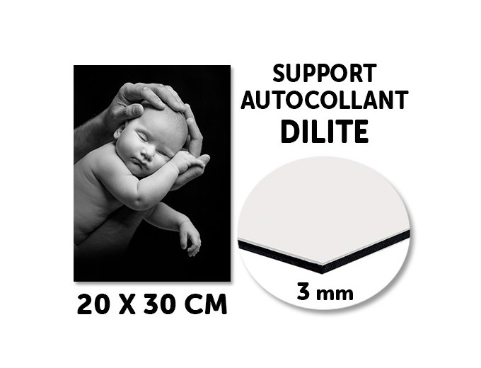 SUPPORT AUTOCOLLANT DILITE EPAISSEUR 3mm, 20x30cm