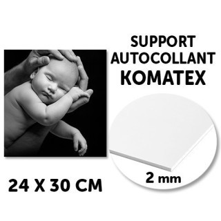 SUPPORT AUTOCOLPVC KOMATEX EPAISSEUR 2mm, 24x30cm