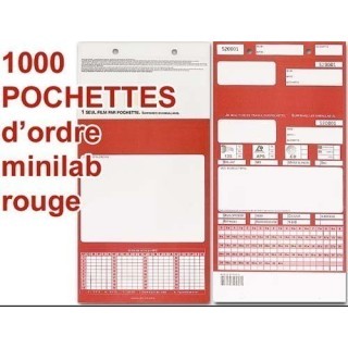 1000 POCHETTE D'ORDRE MINILAB ROUGE