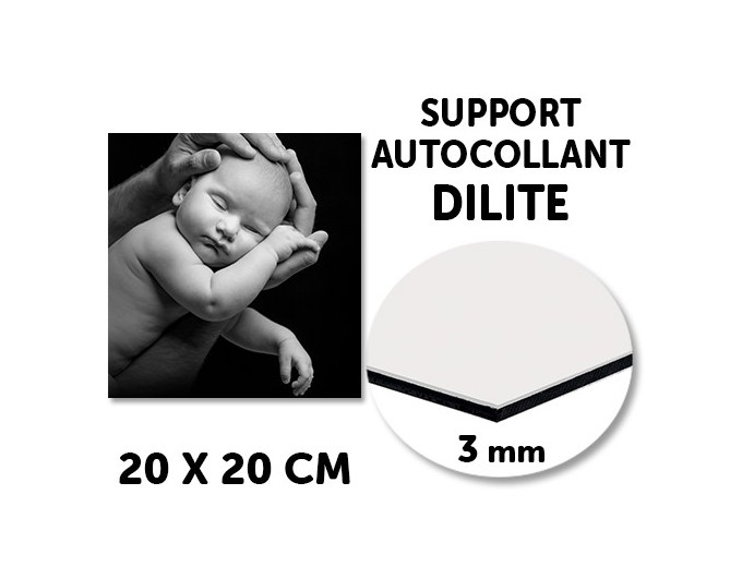 SUPPORT AUTOCOLLANT DILITE EPAISSEUR 3mm, 20x20cm