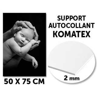 SUPPORT AUTOCOLPVC KOMATEX EPAISSEUR 2mm, 50x75cm