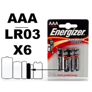 ENERGIZER AAA CTE 6  LR03 'ALCALINE POWER' (12)