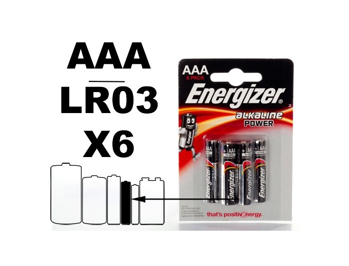 ENERGIZER AAA CTE 6  LR03 'ALCALINE POWER' (12)