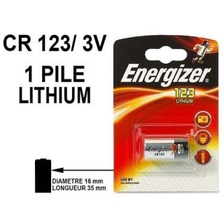 ENERGIZER   PILE CR123A LITHIUM 3V (6)
