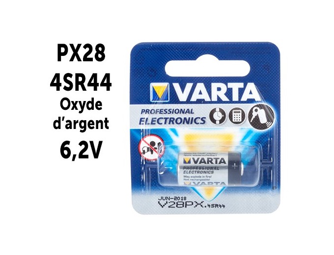 PILE VARTA  4SR44  PX28 oxyde d'argent