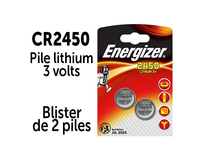 ENERGIZER   CARTE 2 PILES CR2450 LITHIUM 3V (10)