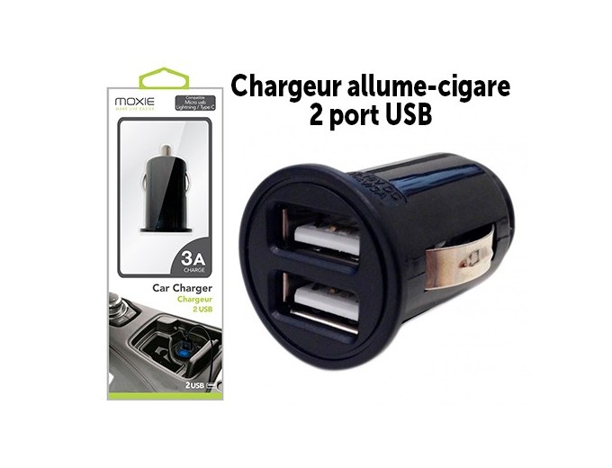 CAC NOIR DE 3A  AVEC 2 ENTREES USB  (1)