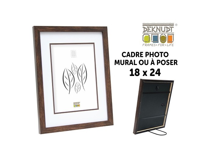 DEKNUDT CADRE BOIS BRUN LARG14 cm   PP 18x24cm