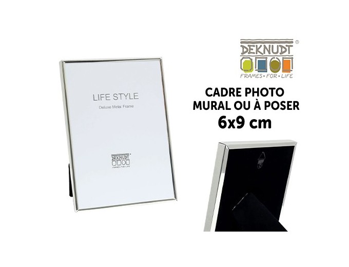 CADRE FIN METAL ARGENTE BRILLANT S58MS1 6X9cm