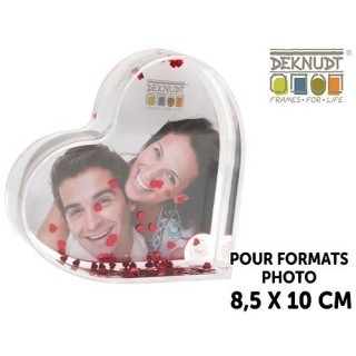 DEKNUDT BOULE DE NEIGE PHOTO EN FORME DE COEUR