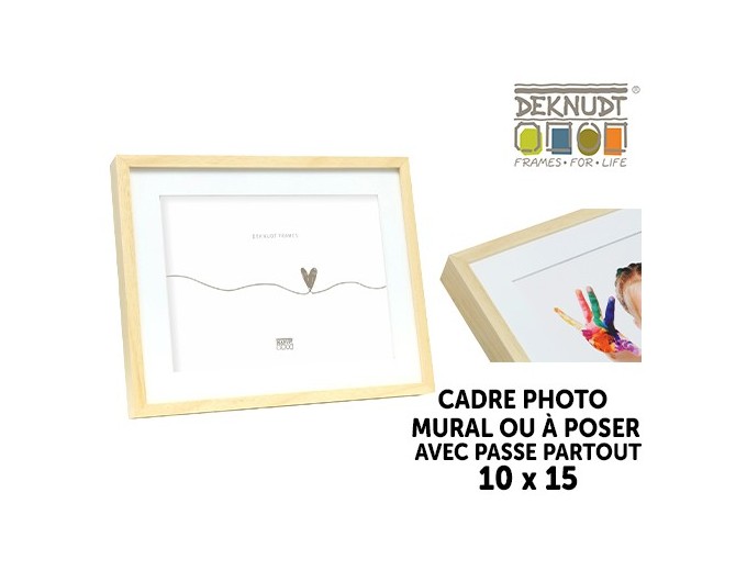 DEKNUDT CADRE BOIS NATUREL AVEC PPTT 10X15