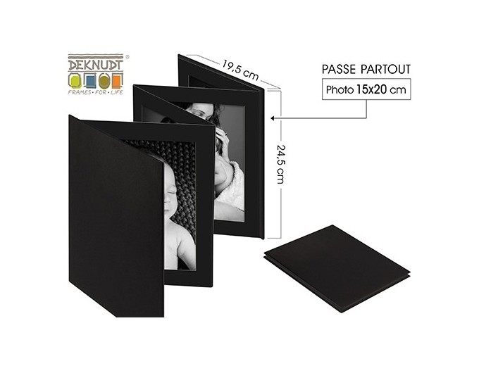 ALBUM LEPORELLO NOIR AVEC 8 PASSE PARTOUTS JOINTS