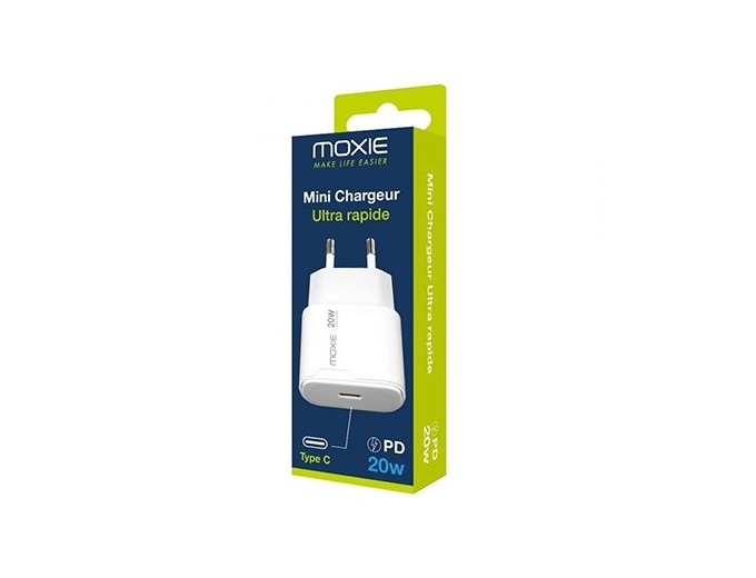 CHARGEUR SECTEUR RAPIDE MOXIE 20W TYPE C (1)