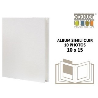 DEKNUDT ALBUM SIMILI CUIR 10X15 10 PHOTOS BLANC