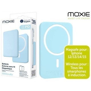 BATTERIE DE SECOURS INDUCTION MAGSAFE 5000MAH BLEU