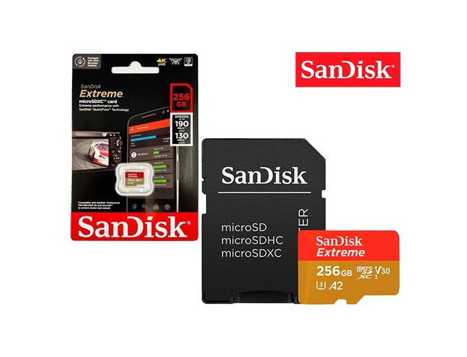 SANDISK Micro SD Extreme 256Go cl 10 avec ada  new