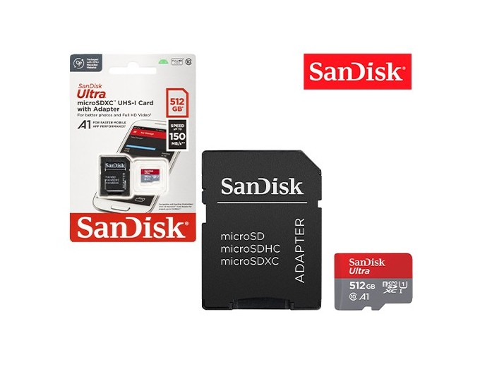 SANDISK Micro SD Ultra  512Go classe 10 avec adap