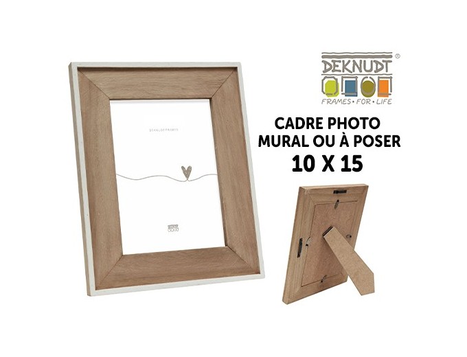 DEKNUDT CADRE BOIS  POUR 10X15 AVEC BORD BLANC FIN