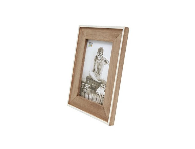 DEKNUDT CADRE BOIS  POUR 10X15 AVEC BORD BLANC FIN