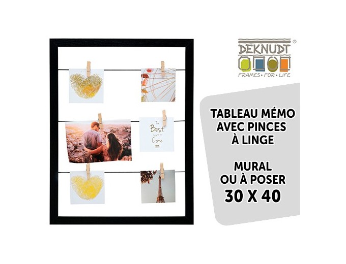 Deknudt tableau mémo 30x40 avec pinces S68VA