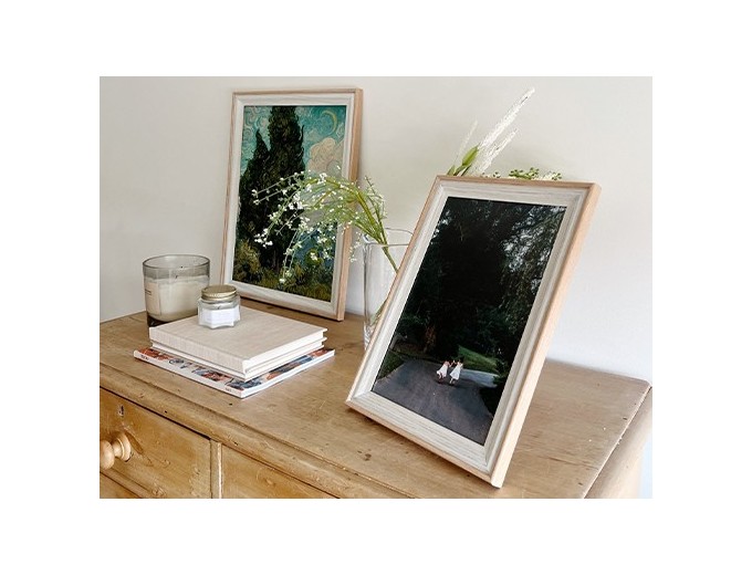 Deknudt cadre bois blanc avec biseau S68VG