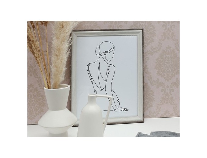 Deknudt cadre bois blanc avec biseau S68VG