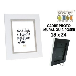 ***DEKNUDT CADRE LARGE 42mm BLANC LISERE ALU 18x24