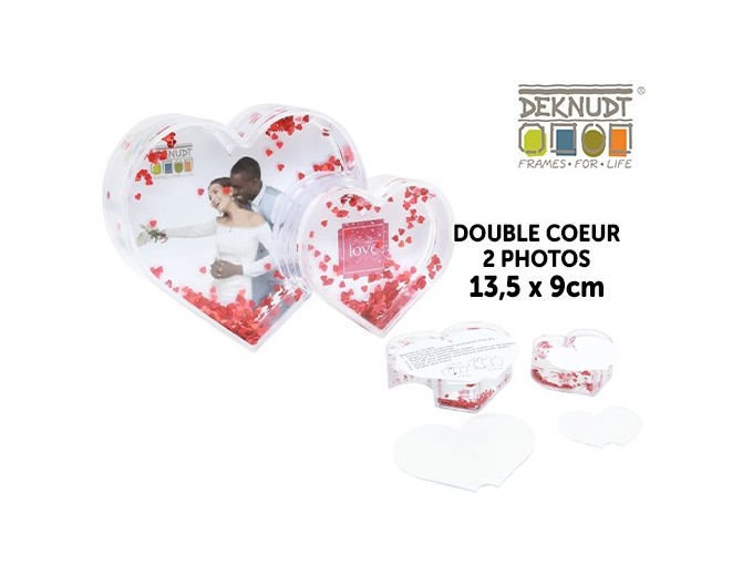 DEKNUDT BOULE DE NEIGE FORME DE COEUR 13.5X9 cm