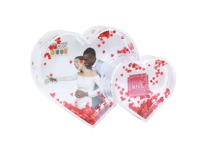 DEKNUDT BOULE DE NEIGE FORME DE COEUR 13.5X9 cm