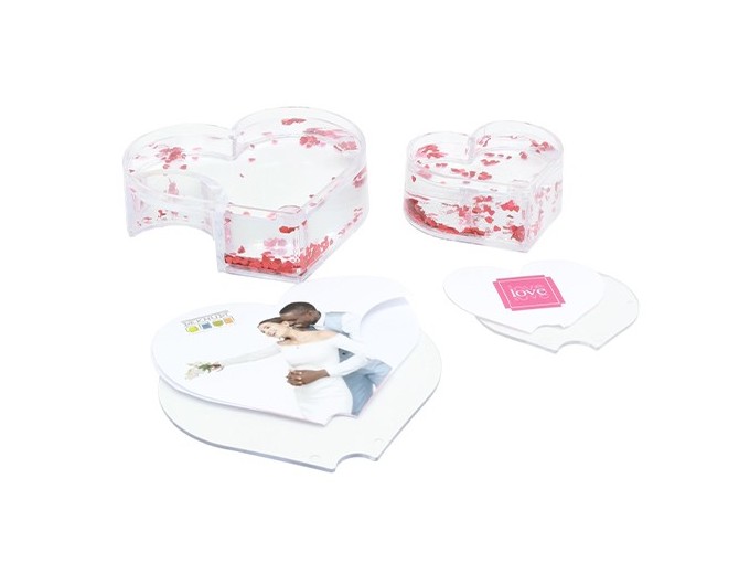 DEKNUDT BOULE DE NEIGE FORME DE COEUR 13.5X9 cm