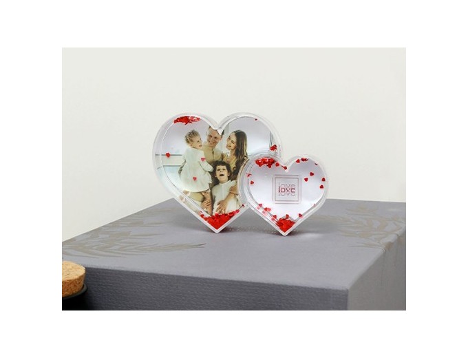 DEKNUDT BOULE DE NEIGE FORME DE COEUR 13.5X9 cm