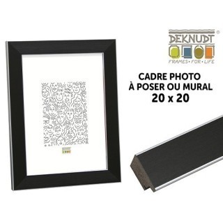 DEKNUDT CADRE NOIR 20X20 AVEC BORD EN ARGENTE
