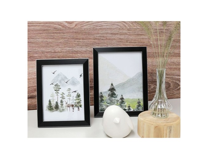 DEKNUDT CADRE NOIR 20X20 AVEC BORD EN ARGENTE