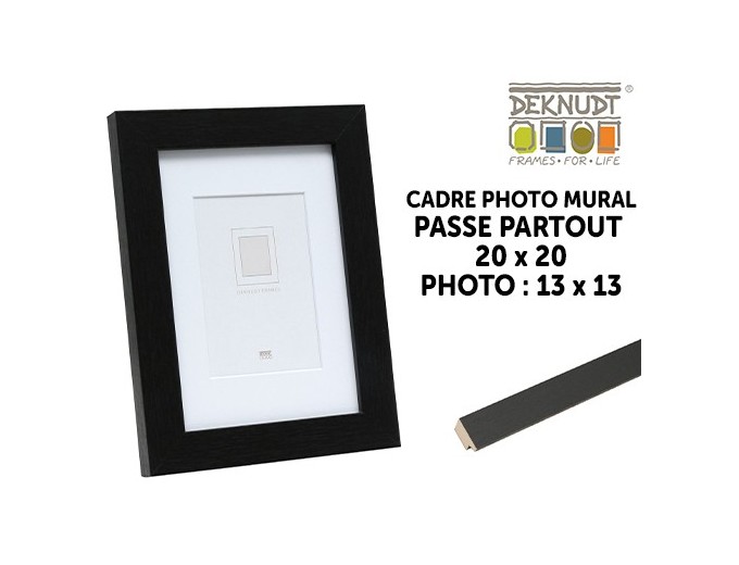DEKNUDT CADRE BOIS NOIR 20X20   PP pr 13X13